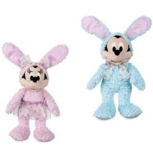 Mickey & Minnie Mouse Easter Plush 2022 Disney Store Spring Pink Blue NWT